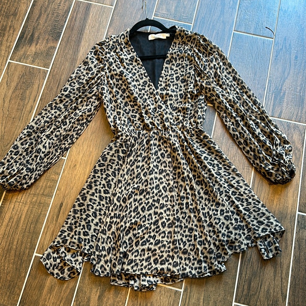 ASTR Leopard Flirty Dress in Size Small